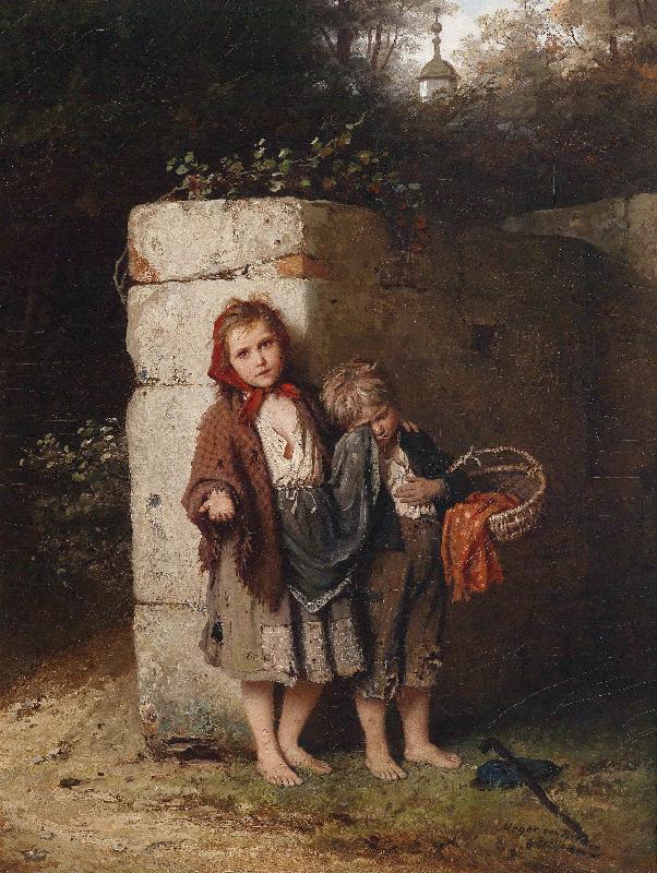 Johann Georg Meyer Bettelnde Kinder oil painting picture